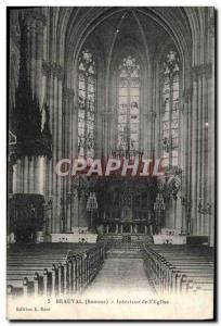 Postcard Old Beauval Interior L & # 39Eglise