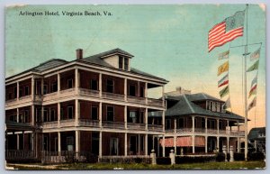 K25/ Virginia Beach Postcard c1910 Arlington Hotel 222