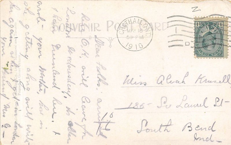 Central School Chatham Ontario Canada 1910 postcard