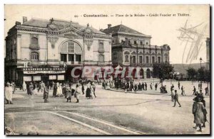 Postcard Old Constantine Place De La Breche Credit Foncier And Brasserie Thea...