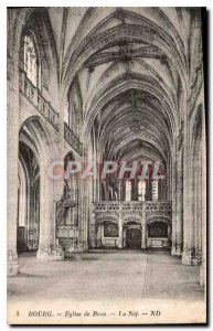 Old Postcard Bourg Brou Church Nave