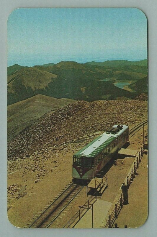 Pikes Peak, Tram, Train, Railway, Railroad, Colorado Postcard 