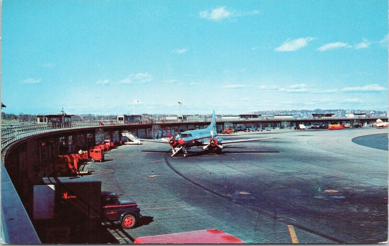 Logan Airport Boston MA Airplane Aviation Unused Vintage Postcard F60