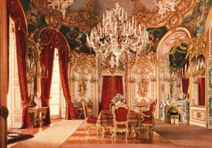 Vintage Postcard Royal Castle Palace Dining Room Herrenchiemsee, Germany