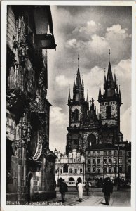 Czech Republic Prague Prag The Old Town Square Vintage Postcard C095