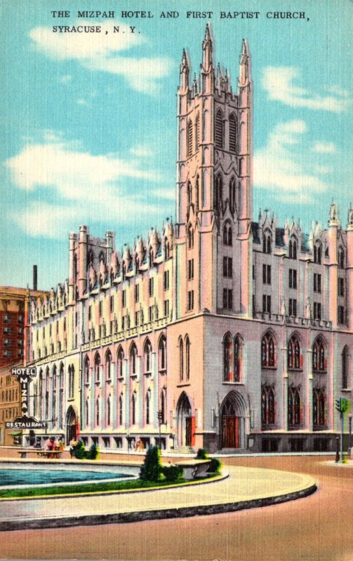 New York Syracuse The Mizpah Hotel and First Baptist Church 1960