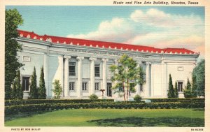 Vintage Postcard 1920's Music & Fine Arts Buildings Houston Texas TX Structure