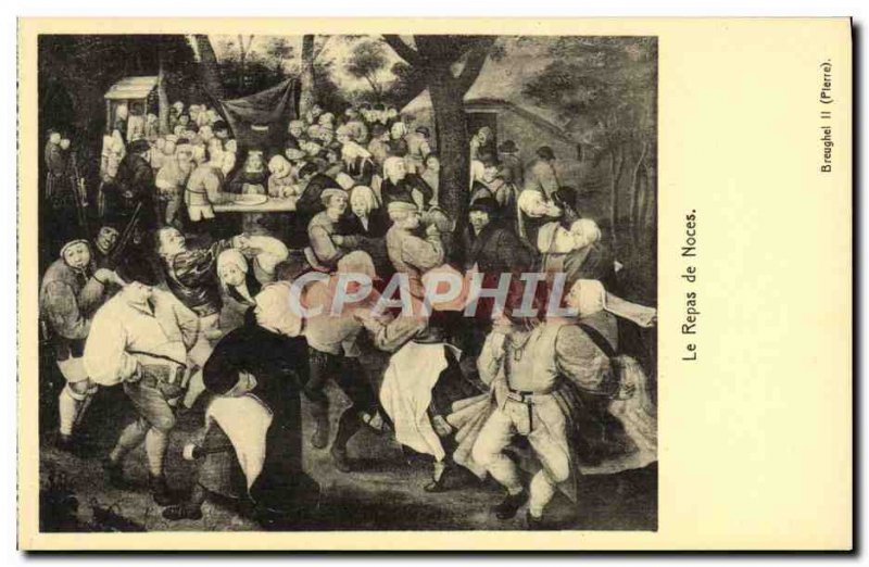 Old Postcard The Marriage Of Meals Breughel old