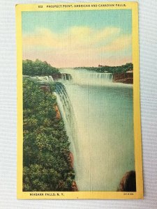 Vintage Postcard 1930s Prospect Point American & Canadian Niagara Falls NY