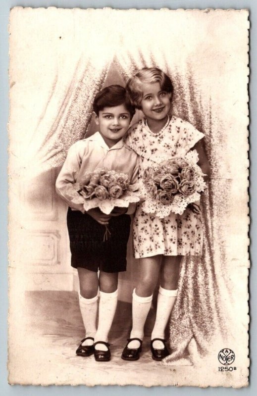 RPPC  Albanian  Children  Photo  Real Photo  Postcard  1936