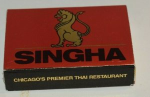 Singha Thai Restaurant Chicago Illinois Matchbox