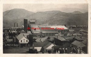 NV, Virginia City, Nevada, RPPC, Bird's Eye View of C & C Mine Shaft, Mining