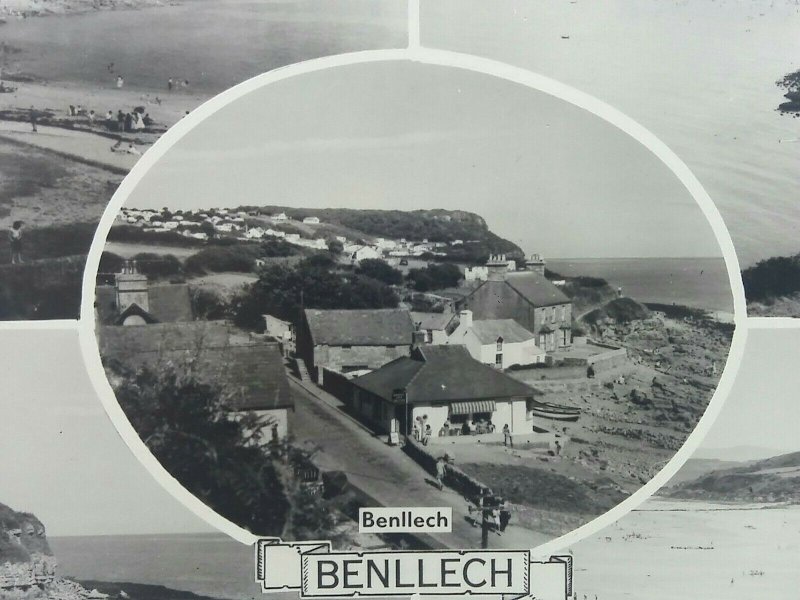 Benllech Multiview Vintage RP Postcard Promenade Cafe Beach Caravan Site Creek