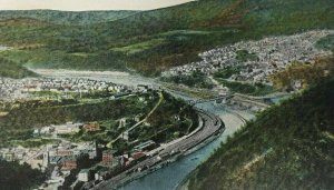 Mauch Chunk PA Postcard Bird's Eye View from Flagstaff Park