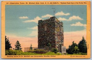 Vtg North Carolina NC Observation Tower Mt Mitchell State Park Postcard