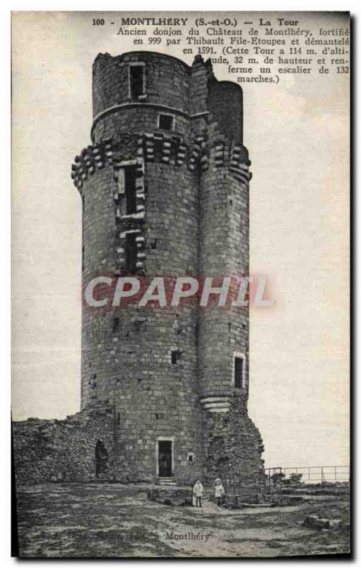 Old Postcard Montlhery Tower Dungeon Old Du Chateau De Montlhery