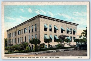 Omaha Nebraska Postcard Nicholas-Senn Hospital Building Exterior c1920's Antique