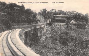 RIO DE JANEIRO BRAZIL~PONTE SYLVESTRE~E F CORCOVADO~A RIBEIRO #77 PUBL POSTCARD