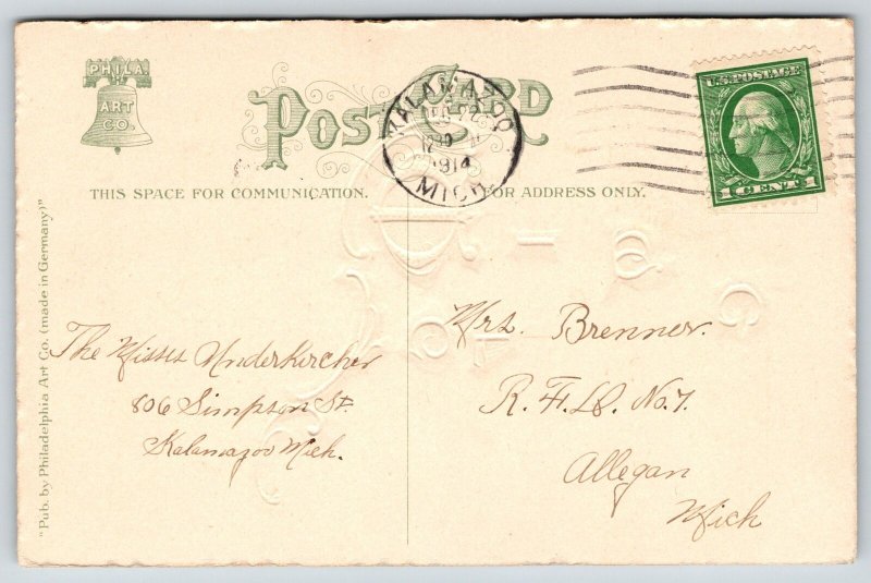 Christmas Calligraphy~Shepherd & Sheep in Deep Snow~Silver Edge~Philadelphia Art