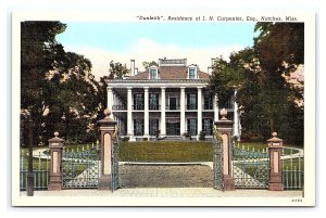 Postcard Dunleith Residence Of J. N. Carpenter, Esq. Natchez Miss. Mississippi