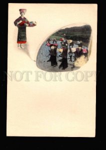 026391 JAPAN girls Harvesting Vintage postpaper