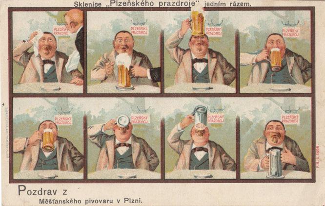 Czech Republic Croatian Beer Pozdrav Drinking Antique Comic Poland Old Postcard