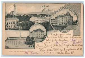 1898 Greetings from Stockerau Lower Austria Austria Antique Posted Postcard