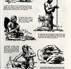 Earliest Ways Of Making Fire 1940s Civilization History Print Art DWT7