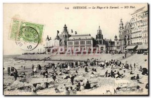 Old Postcard Ostend Beach and the Kursaal