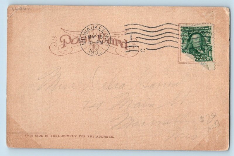 Milwaukee Wisconsin WI Postcard Milwaukee Downer College Building Exterior 1905