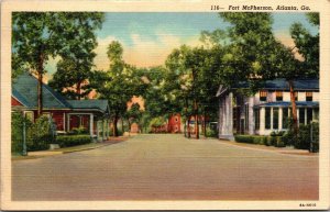 Vtg 1930s Fort McPherson FIre Station Service Club Atlanta Georgia GA Postcard