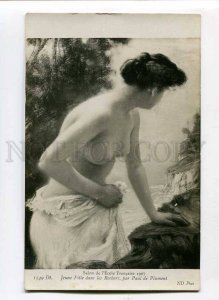 3078218 Semi-Nude Girl BELLE on Rock by PLUMENTold SALON 1907