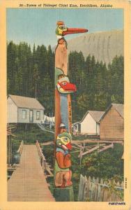 1943 Totem Thlinget Chief Kian KETCHIKAN ALASKA TEICH Linen 2711