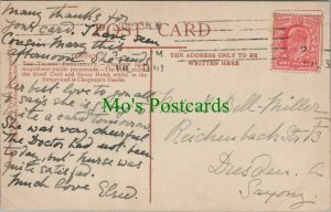 Genealogy Postcard - Bell-Miller-Reichenbach Strasse 13,Dresden,Germany RF7664