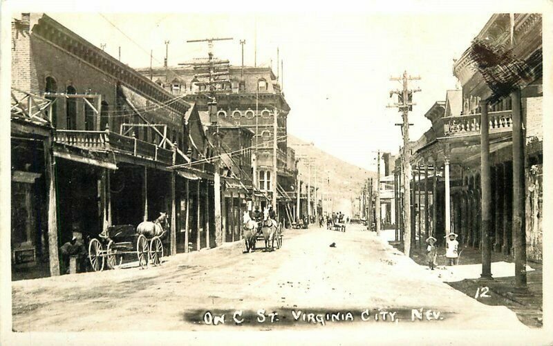 Virginia City Nevada C Street 1946 Reproduction C-1900 postcard 21-7305