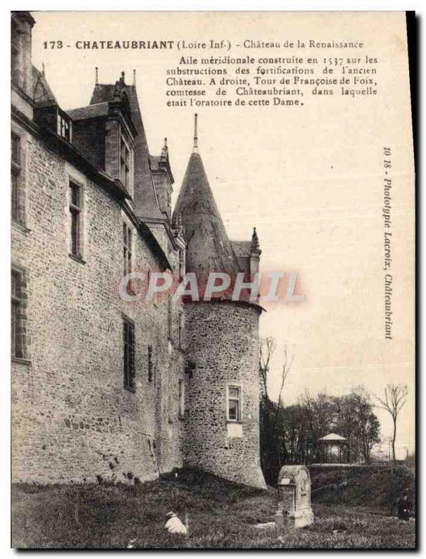 Old Postcard Chateaubriant Renaissance Chateau