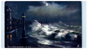1905 The Parade Douglas Isle of Man Moonlight Oilette Tuck Art Postcard 