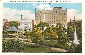 NB ~ King Square showing Admiral Beatty Hotel, ST JOHN - WB