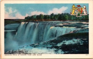 American Falls Niagara From Luna Island WB Postcard VTG UNP Vintage Unused 