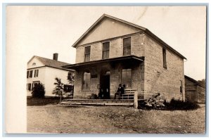 c1907 Residence View Men Woman East Winfield Wakefield NH RPPC Photo Postcard