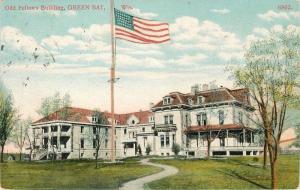 Bossleman C-1910 Odd Fellows Building GREEN BAY WISCONSIN Flag postcard 4495