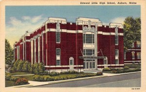 AUBURN, ME Maine   EDWARD LITTLE HIGH SCHOOL  Androscoggin Co   c1940's Postcard