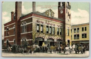 Canton Ohio~Central Fire Engine House~Various Trucks & Apparatus~Odd Tower c1910