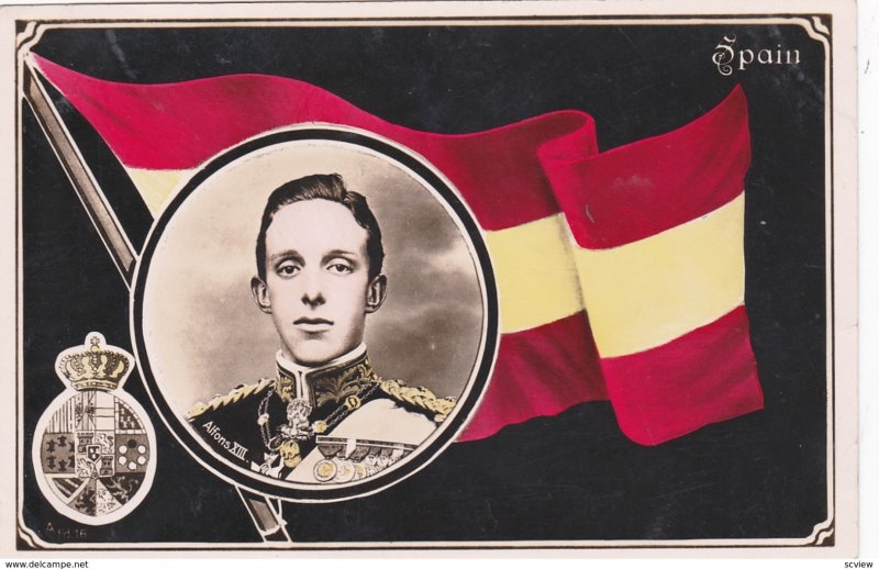 RP: King & Flag, SPAIN, 1900-10s