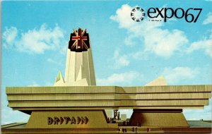 Great Britain Pavilion Expo67 Downtown Montreal Canada Chrome Postcard 