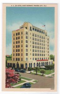 Hotel Dixie Sherman Panama City Florida linen postcard