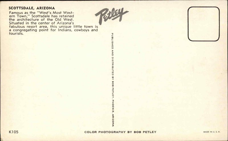 Scottsdale Arizona AZ Street Scene VW Bug Beetle Classic Cars Vintage Postcard