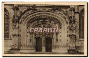 Old Postcard Brou Church Bourg portal