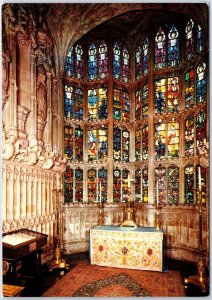 VINTAGE CONTINENTAL SIZE POSTCARD BATTLE OF BRITAIN CHAPEL AT WESTMINSTER ABBEY