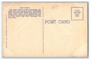 c1930's U.S. Post Office Building New Kensington Pennsylvania PA Postcard